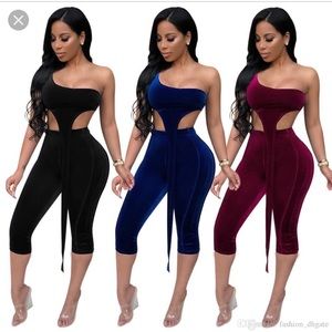 2pc blue velvet set